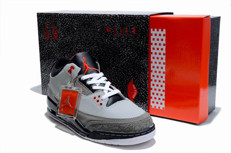 New Air Jordan 3 Hardcover Box Grey Cement Black Shoes