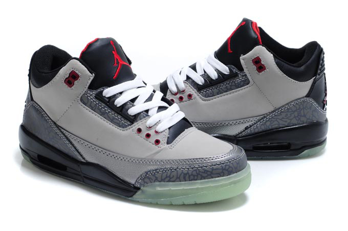 Air Jordan Shoes 3 Midnight Grey Black - Click Image to Close