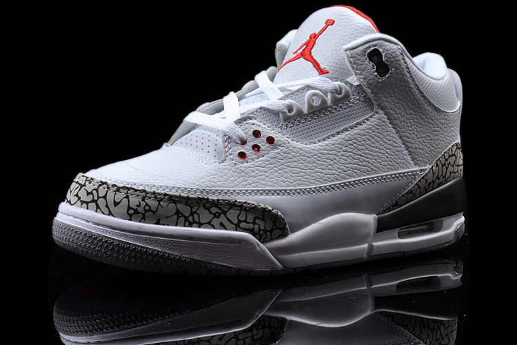 New Air Jordan 3 White Grey Nike Logo Shoes