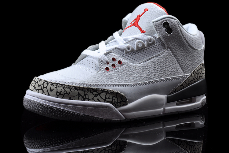 New Air Jordan 3 White Grey Nike Logo Shoes - Click Image to Close