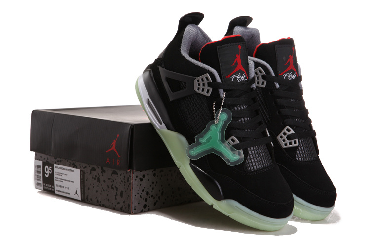 Nice Air Jordan 4 Midnight Black Red Shoes - Click Image to Close