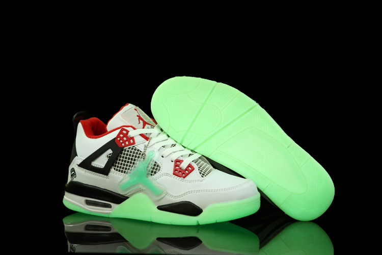 Nice Air Jordan 4 Midnight White Black Red Shoes