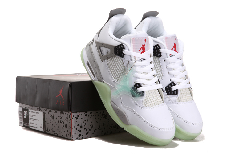 Nice Air Jordan 4 Midnight White Grey Shoes - Click Image to Close