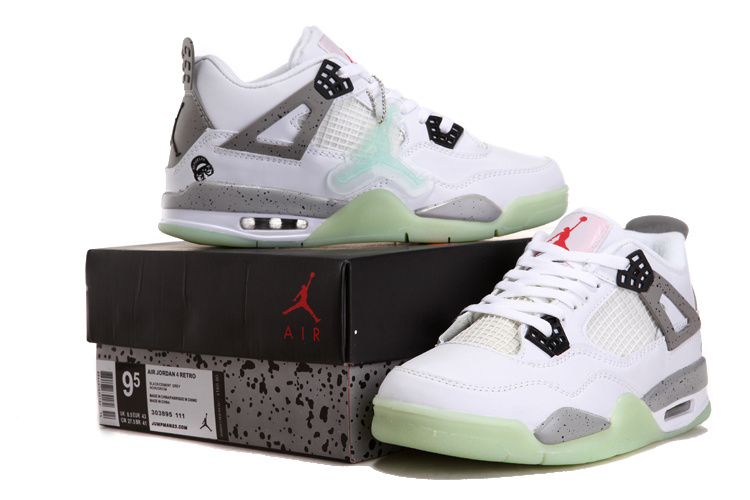 Nice Air Jordan 4 Midnight White Grey Shoes - Click Image to Close