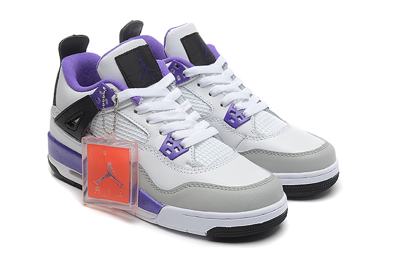 2015 Jordan 4 White Purple For Women