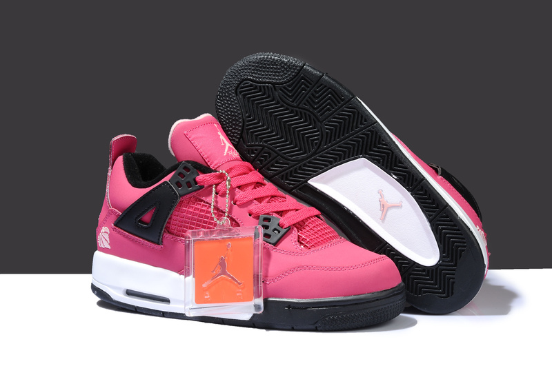 Special Air Jordan 4 Thor Pink White Black Shoes - Click Image to Close