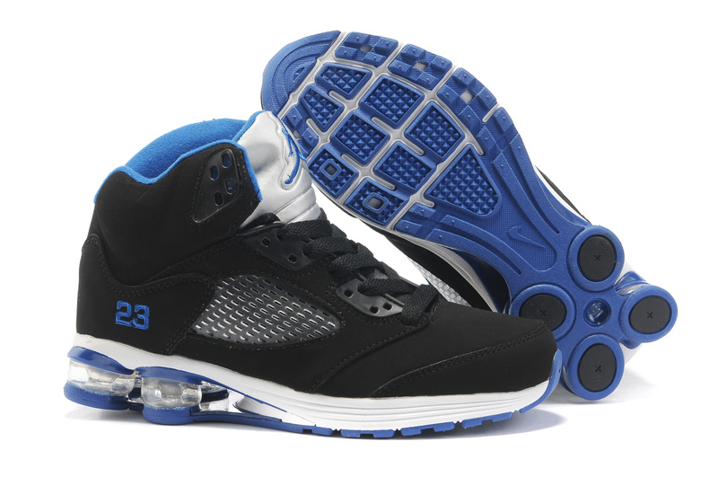 Comfortable Air Jordan 5 Cushion Black Blue