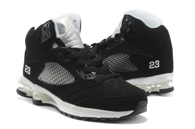 Comfortable Air Jordan 5 Cushion White Black - Click Image to Close