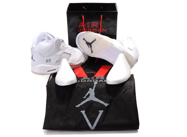 Air Jordan 5 Retro Hardcover Box All White - Click Image to Close