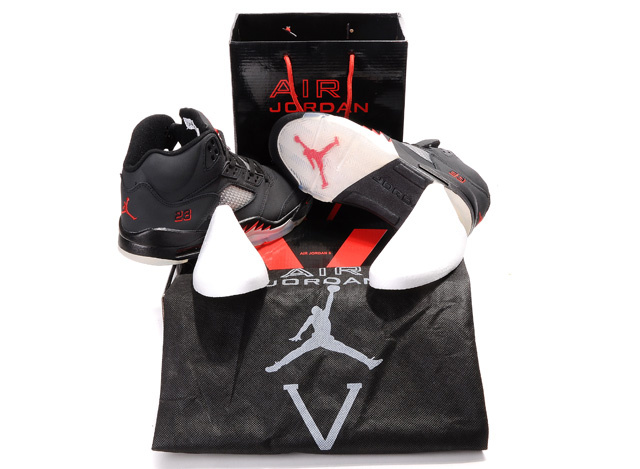 Air Jordan 5 Retro Hardcover Box Black White Red - Click Image to Close