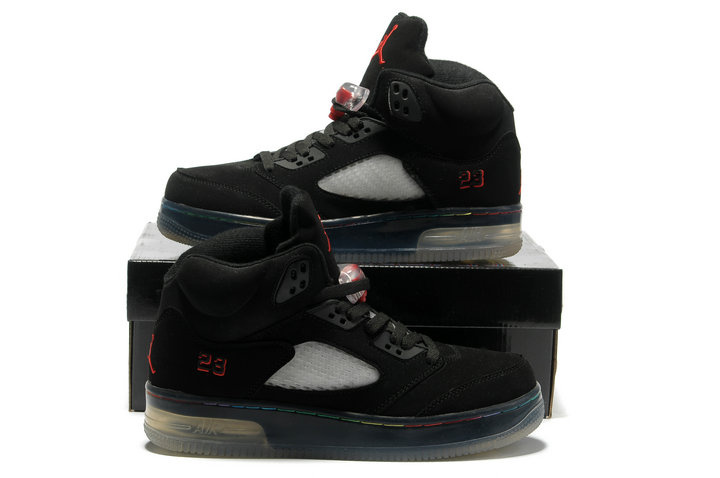 Special Air Jordan 5 Shine Sole All Black Shoes - Click Image to Close