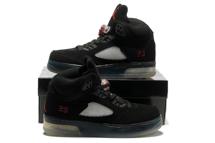 Special Air Jordan 5 Shine Sole All Black Shoes