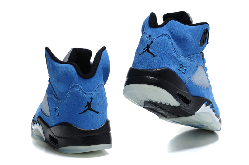 Authentic Air Jordan 5 Suede Blue Back Shoes - Click Image to Close