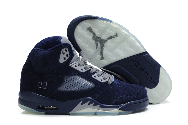 Authentic Air Jordan 5 Suede Dark Blue Shoes - Click Image to Close