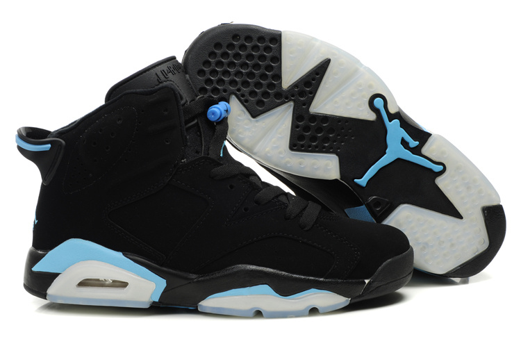 Special Air Jordan Retro 6 Black White Blue - Click Image to Close