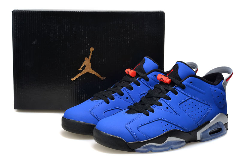 2015 Air Jordan 6 Low Cut Blue Black Shoes For Women