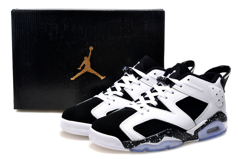 2015 Air Jordan 6 Low Cut White Black Shoes For Women