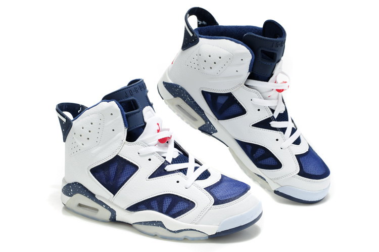 2012 Air Jordan 6 Net Vamp White Blue Shoes