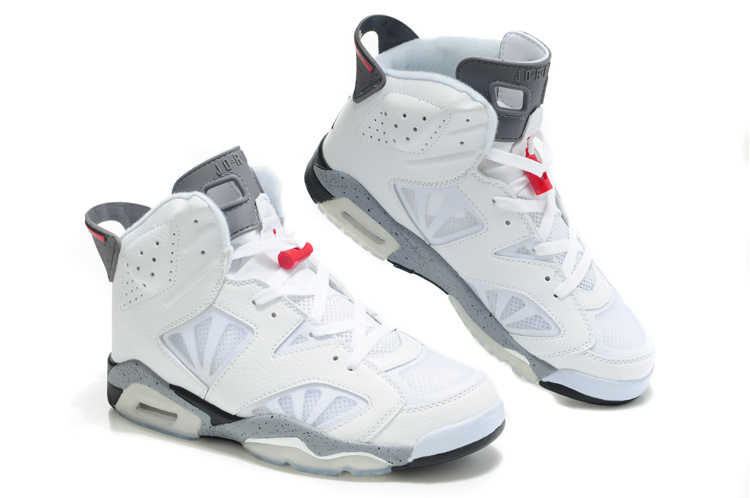 2012 Air Jordan 6 Net Vamp White Grey Shoes - Click Image to Close