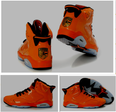 2012 Air Jordan 6 Porsche Edition Orange Grey Shoes