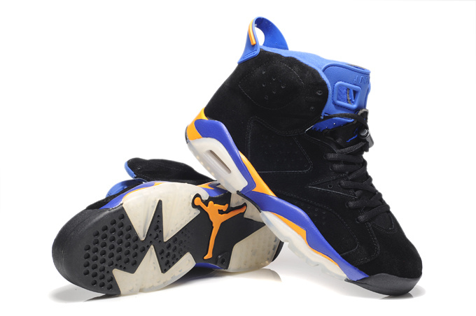 Top Quality Air Jordan 6 Suede Black Blue White Shoes