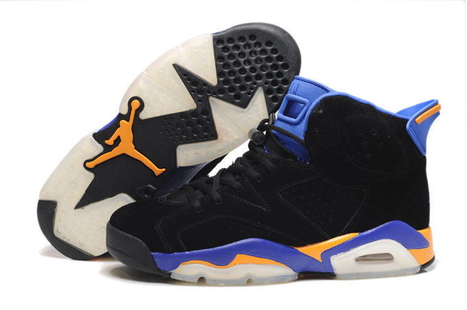 Top Quality Air Jordan 6 Suede Black Blue White Shoes