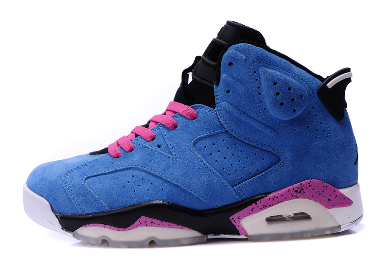 Top Quality Air Jordan 6 Suede Blue Pink Black Shoes