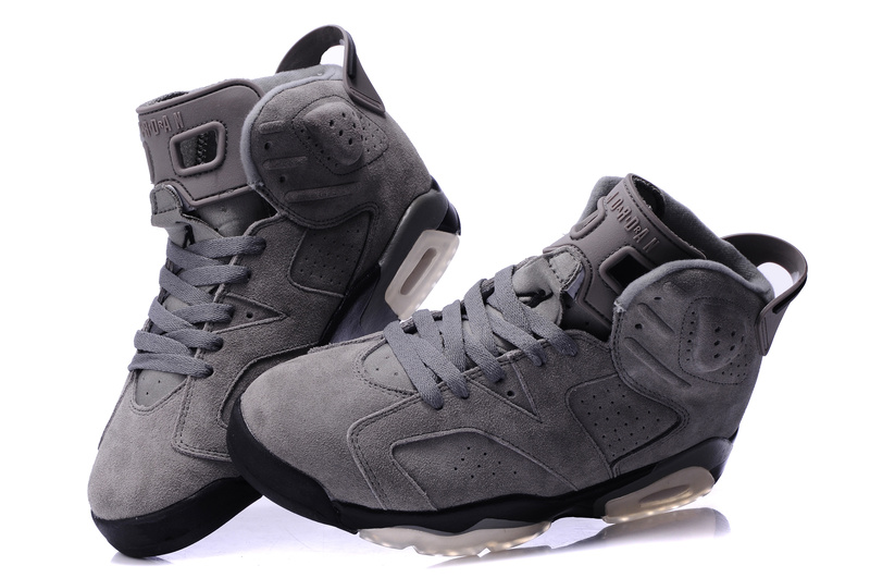 Original Air Jordan 6 Suede Grey Black Shoes - Click Image to Close