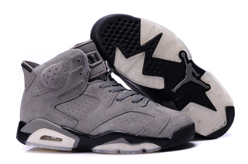 Original Air Jordan 6 Suede Grey Black Shoes - Click Image to Close