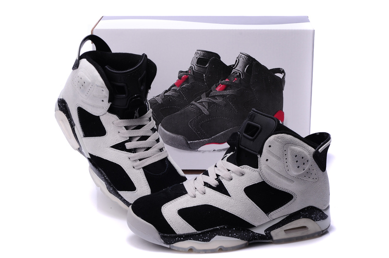 Original Air Jordan 6 Suede White Black Grey Shoes - Click Image to Close