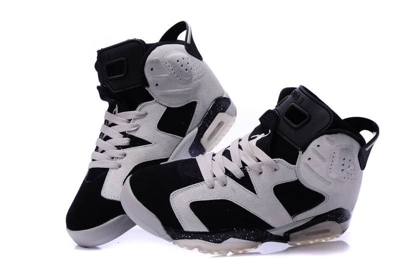 Original Air Jordan 6 Suede White Black Grey Shoes