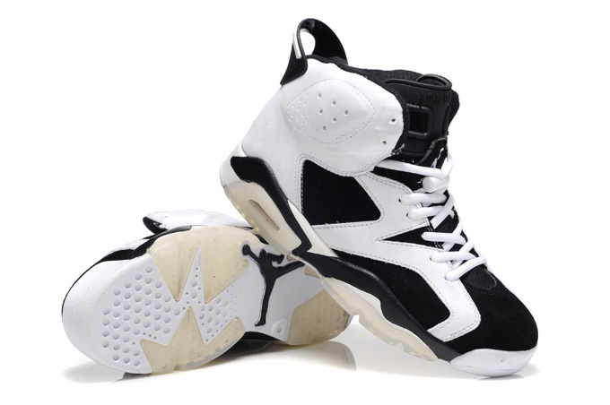 Original Air Jordan 6 Suede White Black Shoes