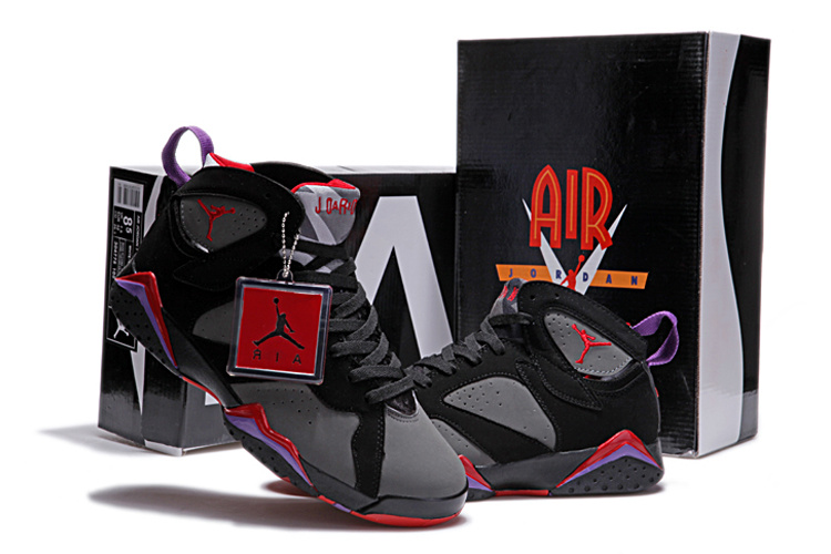 New Retro Air Jordan 7 Duplicate Black Grey Red Shoes