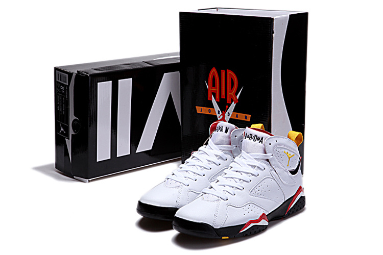 New Retro Air Jordan 7 Duplicate White Black Red Shoes