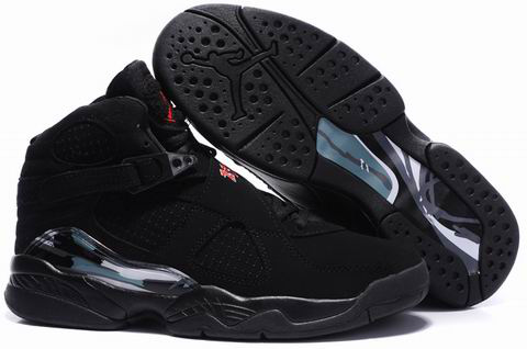 2012 Air Jordan 8 Embroider All Black Shoes