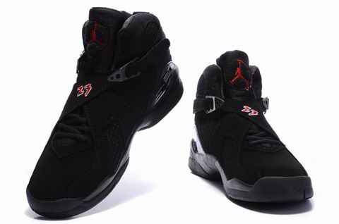 2012 Air Jordan 8 Embroider All Black Shoes - Click Image to Close