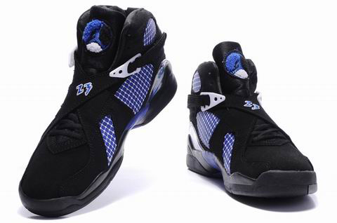 2012 Air Jordan 8 Embroider Black Blue Shoes