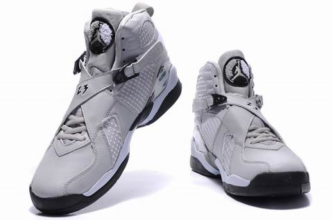 2012 Air Jordan 8 Embroider Grey Black Shoes