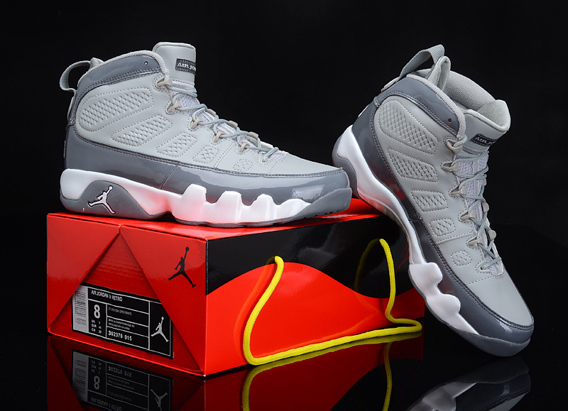 Popular Air Jordan 9 Reissue Grey White Shoes - Click Image to Close