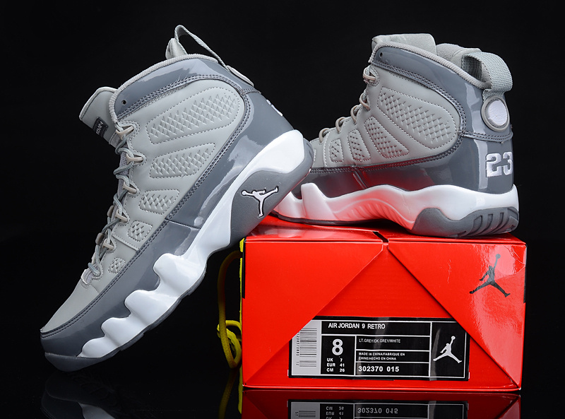 Popular Air Jordan 9 Reissue Grey White Shoes - Click Image to Close