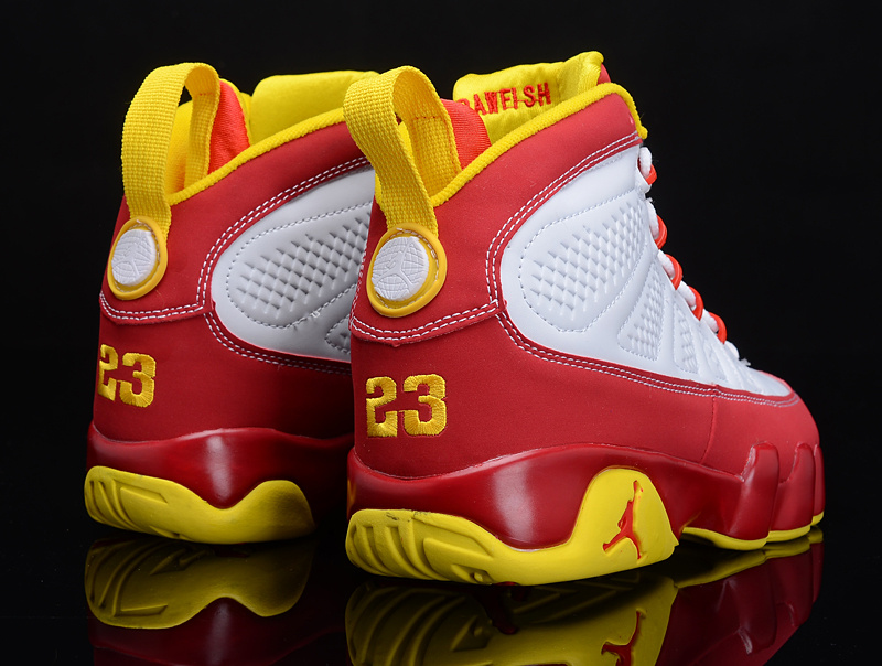 Popular Air Jordan 9 Reissue White Red Yellow Shoes