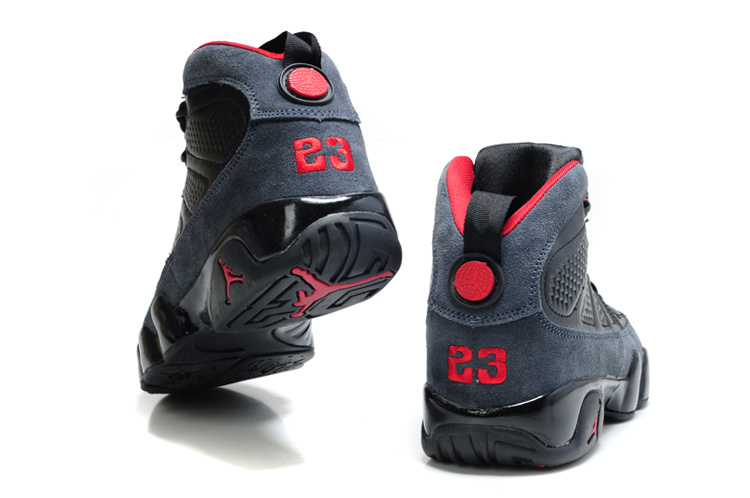 Authentic Air Jordan 9 Suede Black Red Shoes