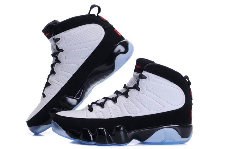 2012 Air Jordan 9 Transparent Sole White Black - Click Image to Close