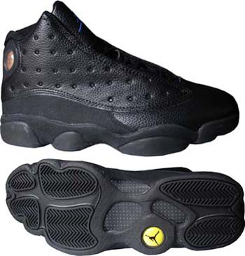 Air Jordan Retro 13 All Black Shoes - Click Image to Close