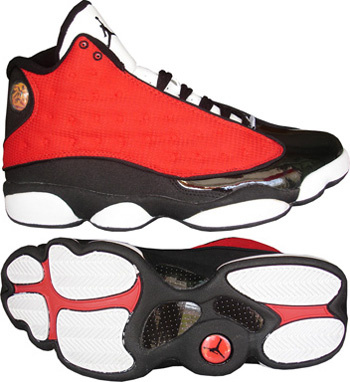 jordan 13 red white and black