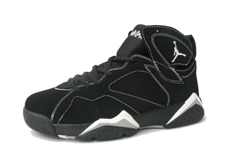 Air Jordan Retro 7 Black White Shoes - Click Image to Close