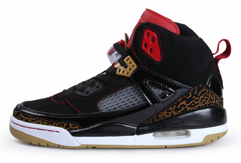 Jordan Spizike Black White Gold Shoes - Click Image to Close