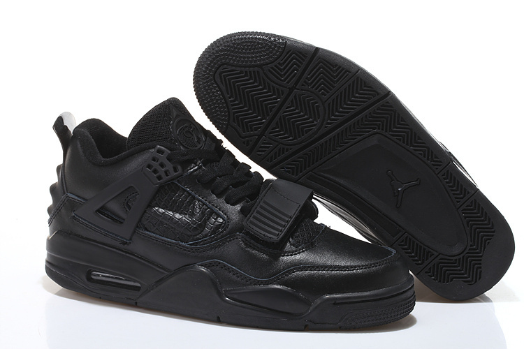 2015 Air Jordan 4 All Black With Strap