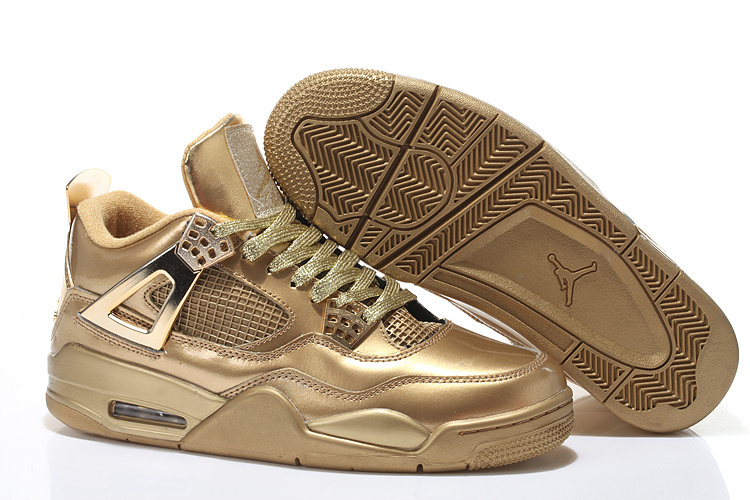 2015 Air Jordan 4 All Gold With Strap