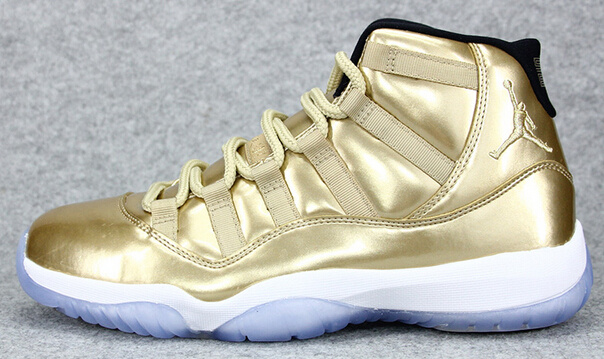 New All Gold White Air Jordan 11 Retro Shoes